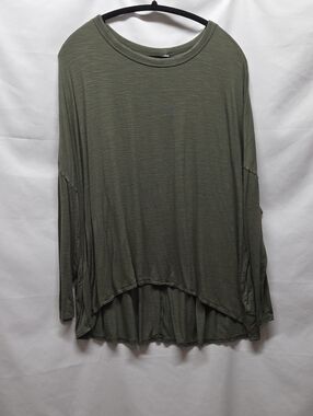 Old Navy Luxe Olive Green Long Sleeve Lightweight Top Boho Lagenlook Granola